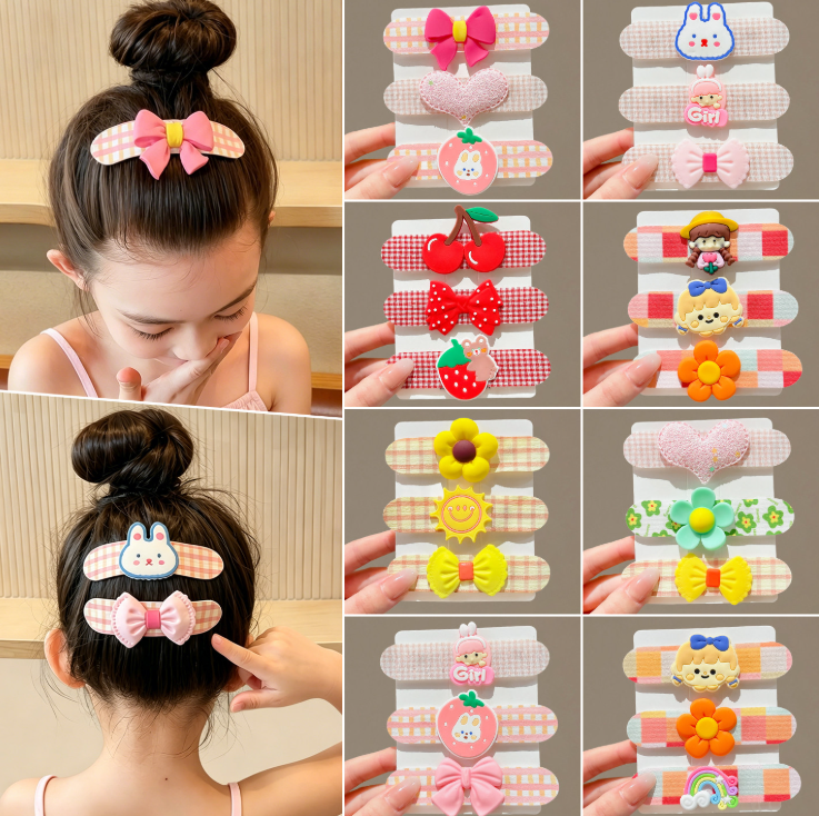 Cartoon Kids Hair Velcro Bang Stickers