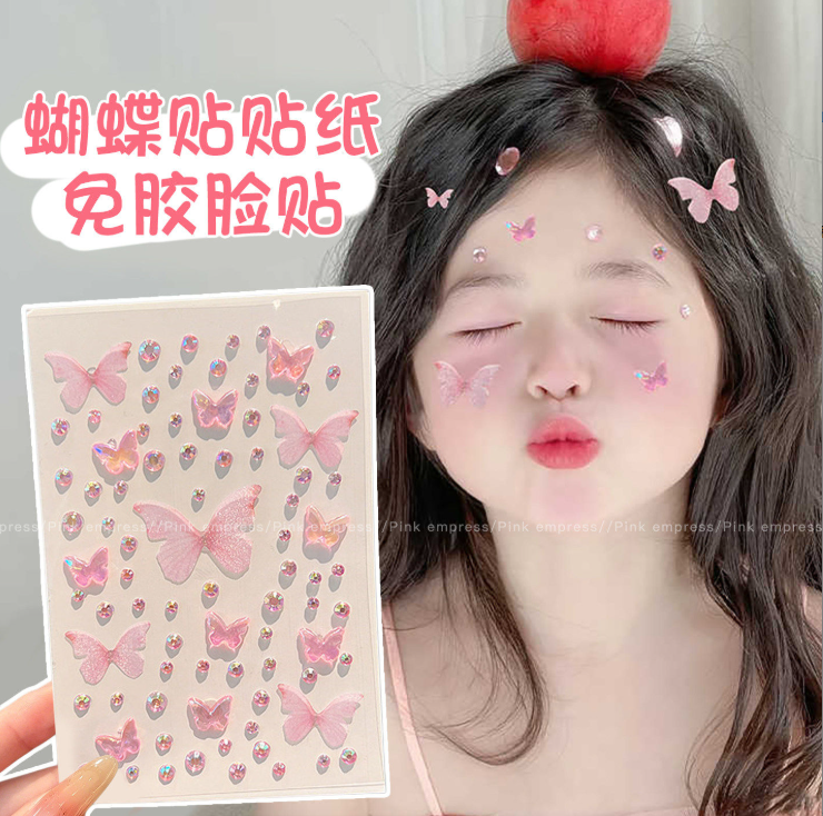3D Butterfly & Heart Kids Makeup Stickers