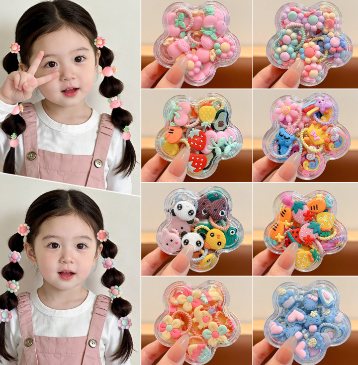 2026 New Colorful Thumb Hair Ties for Girls