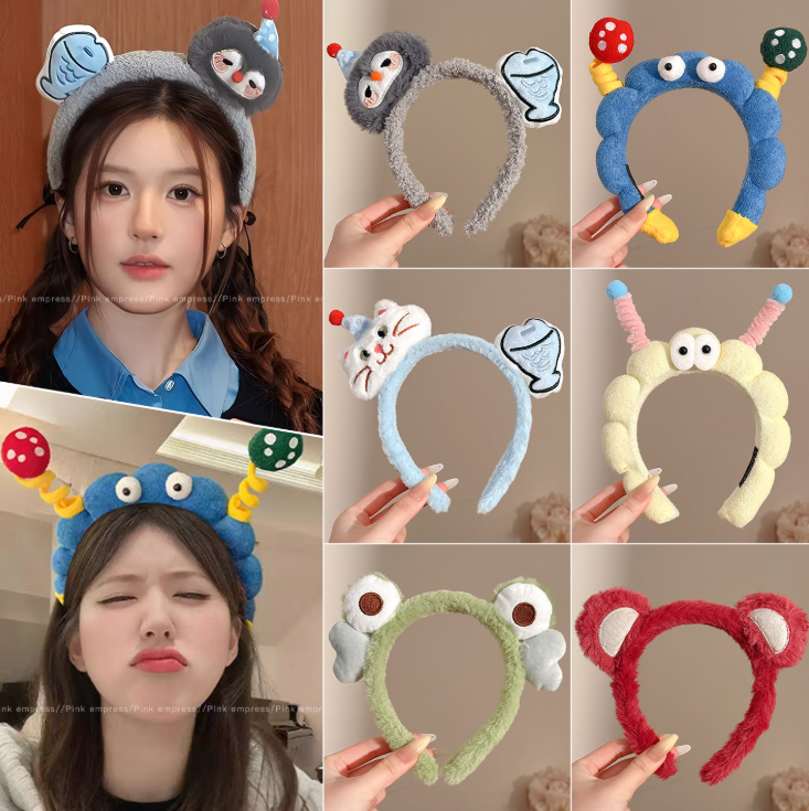 Autumn Winter Fluffy Plush Mask Headband