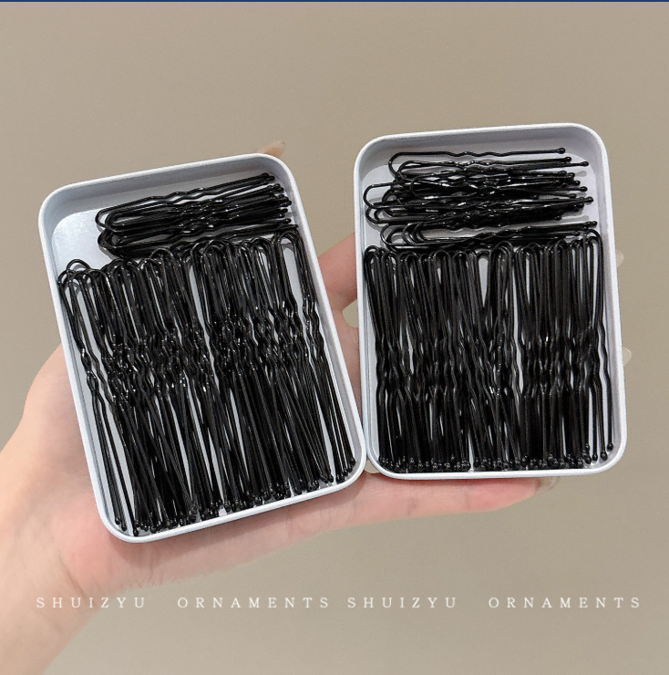 Thick Black U & Straight Hair Pins For Hair Styling