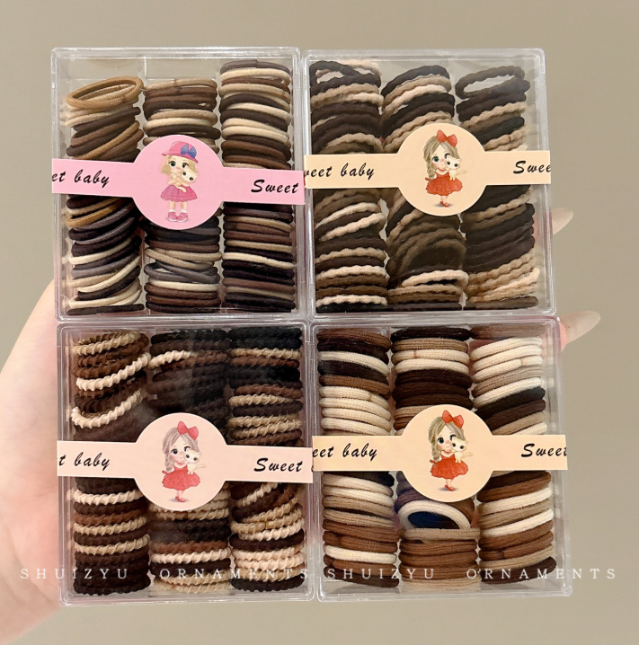 Kids Coffee Mini Thumb Hair Tie For Girls